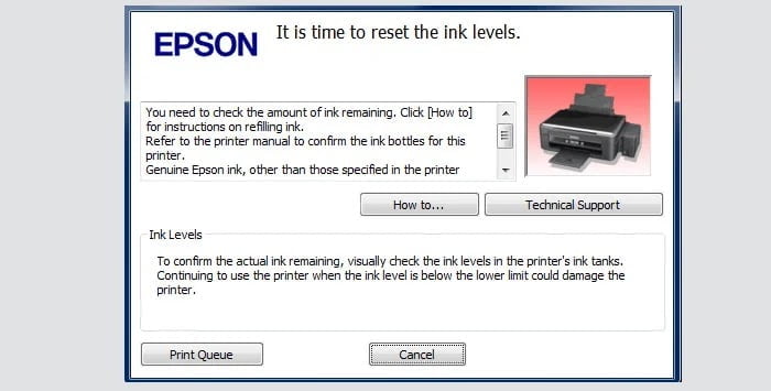 Tanda Printer Epson Sedang Bermasalah